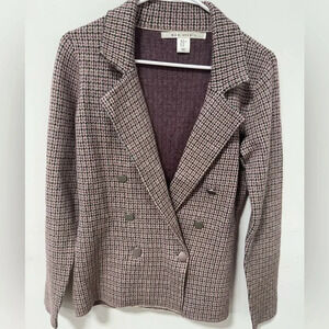 Max Studio Blazer, Size XS, Pink/black/green Double Breasted Blazer Jacket, EUC